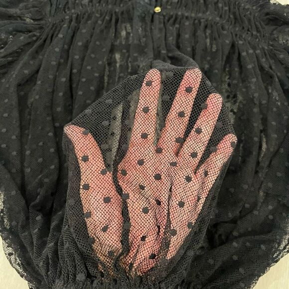 Free People Disco Ball Swiss Dot Lace Top Small - Picture 4 of 5